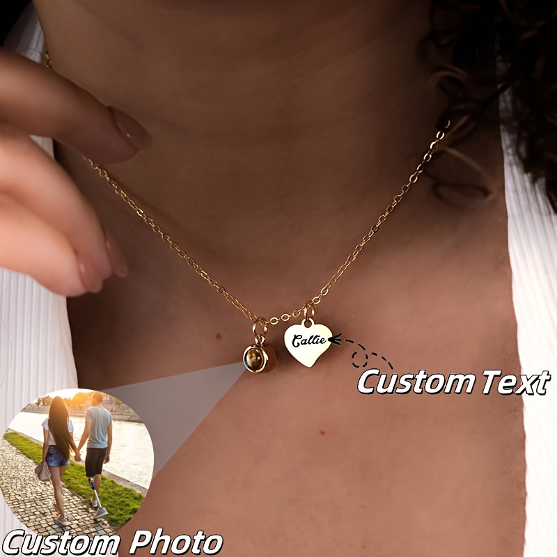 Personalized Engraved Name Heart Pendant Necklace